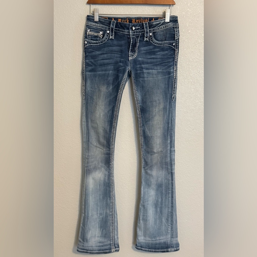 Rock Revival Y2K Aleanor Boot Rhinestone Denim